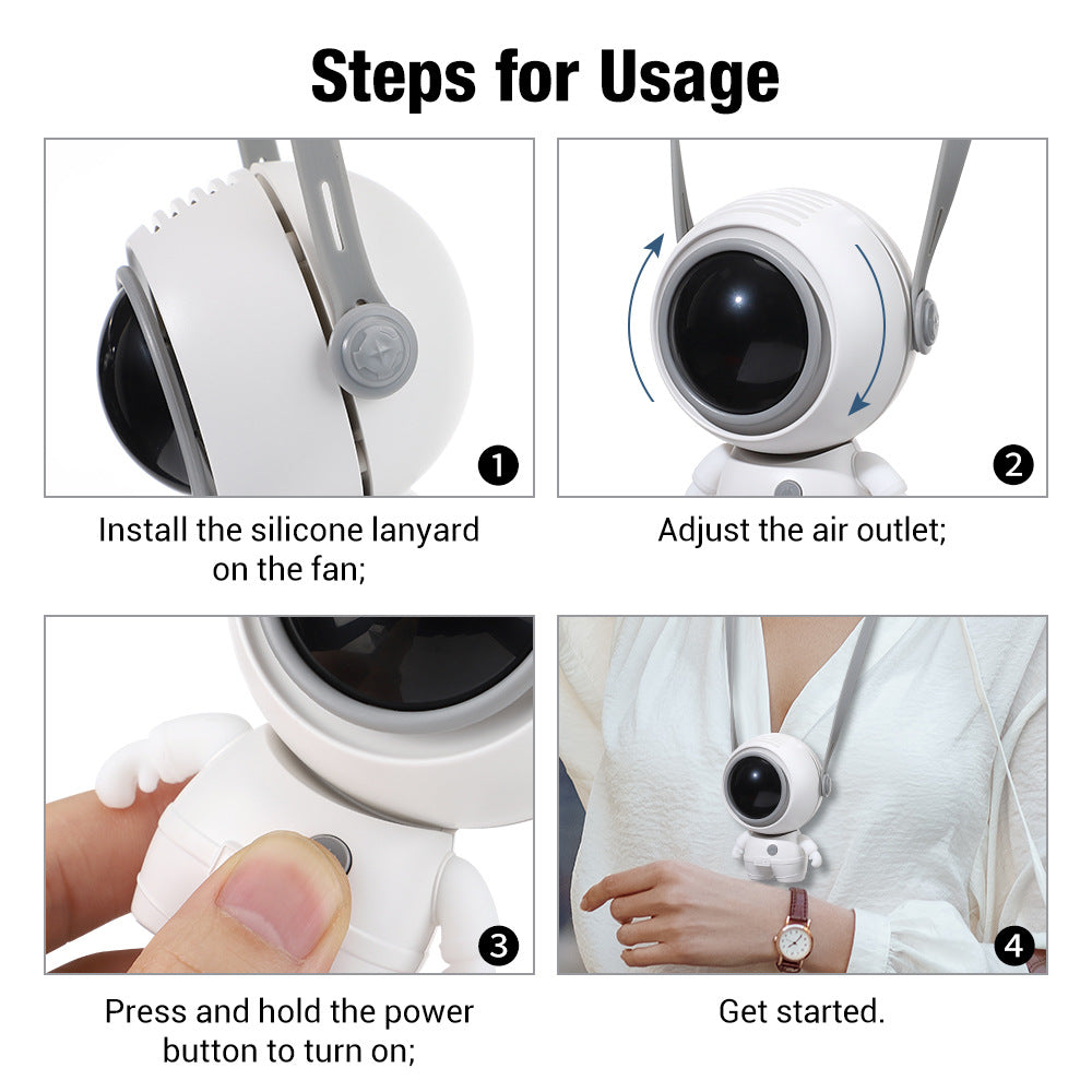 Astronaut Neck Fan — Mini Wearable Cooler
