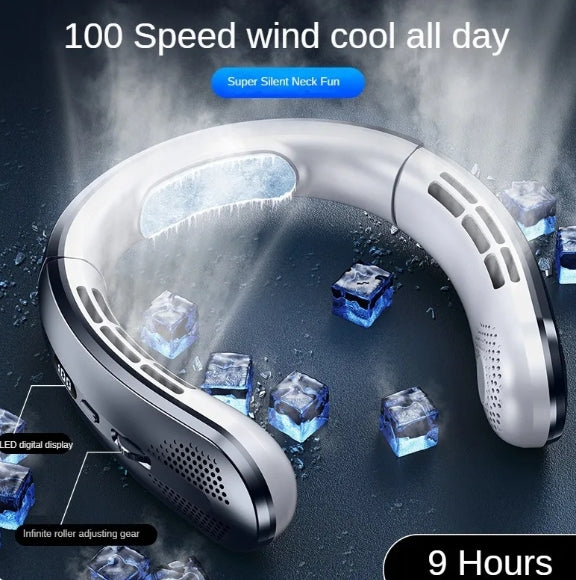 Neck Fan — Hands-Free Cooling, 100 Speeds
